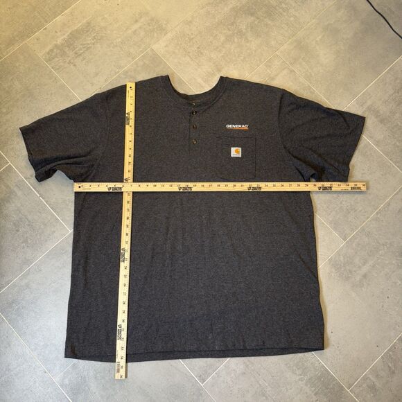 Carhartt K84 Henley T-Shirt Men’s 3XL Gray Short Sleeve Pocket Generac Logo - Picture 3 of 7